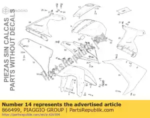 Piaggio Group 866499 screw d3x10 tp88z - Bottom side