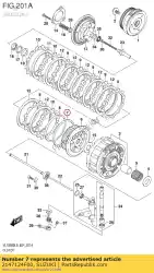 Here you can order the seat,wave washe from Suzuki, with part number 2147124F00: