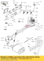 Here you can order the 01 bracket,throttle cable from Kawasaki, with part number 110567495: