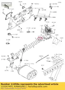 kawasaki 110567495 01 bracket,throttle cable - Bottom side