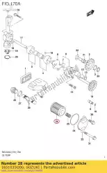 Tutaj możesz zamówić filtr oleju od Suzuki , z numerem części 1651035G00: