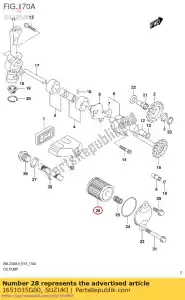 suzuki 1651035G00 filtr oleju - Dół