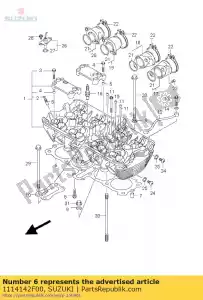 suzuki 1114142F00 junta, cabeça cilíndrica - Lado inferior