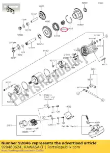 Kawasaki 920460624 bearing-needle,18x24x17 - Bottom side