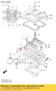 Suzuki 1111518D72 gids, klep - Onderkant