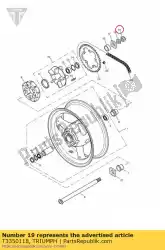 Here you can order the locknut, plain, m18 x 1. 5, from Triumph, with part number T3350118: