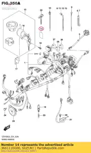 suzuki 3661116G00 tape,wiring har - Bottom side