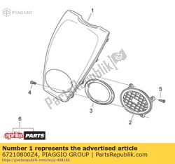 Aprilia 67210800Z4, Copertura frontale. verde, OEM: Aprilia 67210800Z4