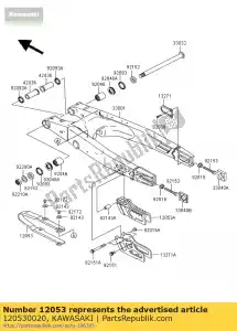 Kawasaki 120530020 guide-chain,drive,fr - Bottom side