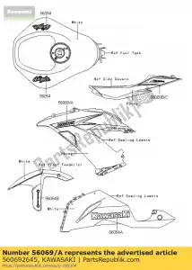 Kawasaki 560692645 wzór, boczna maska., lewa - Dół