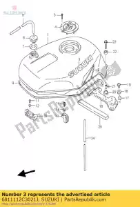 Suzuki 6811112C3021J emblem - Bottom side