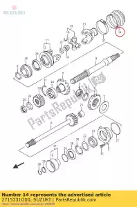 Suzuki 2715331G00 arranque, apoyo trasero - Lado inferior