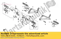 beugel, r. Bijrijder stap van Honda, met onderdeel nummer 50612KW3000, bestel je hier online: