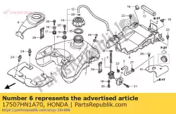 Here you can order the no description available at the moment from Honda, with part number 17507HN1A70: