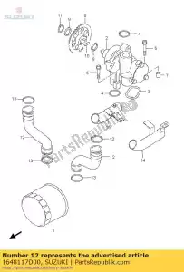 suzuki 1648117D00 tubo, saída de óleo - Lado inferior