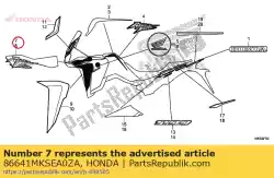 Aqui você pode pedir o riscar um capuz médio em Honda , com o número da peça 86641MKSEA0ZA: