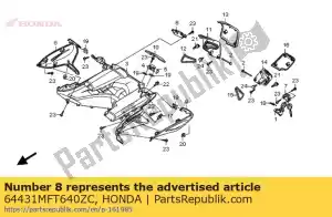 Honda 64431MFT640ZC dekking, r. innerlijke bovenste * nh - Onderkant