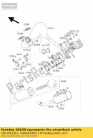 181000003, Kawasaki, silenziatore per il corpo kx125-m2 kawasaki kx 125 2003 2004 2005 2006 2007 2008, Nuovo