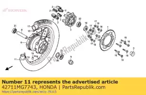 Honda 42711MG7743 pneu, rr. - Lado inferior