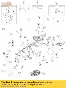 ktm 60311075000 chicote de fiação principal - Lado inferior