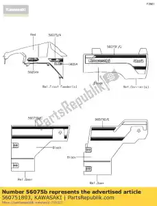 kawasaki 560751893 01 padrão, guarda lateral, lh, fr - Lado inferior