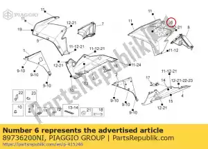 Piaggio Group 89736200NI lh lat.fairing. preto - Lado inferior