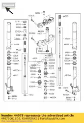 Aqui você pode pedir o damper-set-fork, m. M. Gold em Kawasaki , com o número da peça 440750018D3: