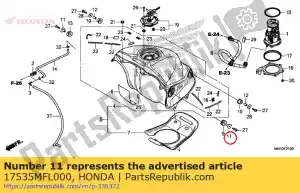 honda 17535MFL000 collar, fr. ajuste del tanque - Lado inferior