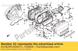 gieten, l. Rr. Zadeltas van Honda, met onderdeel nummer 81482MCA000YC, bestel je hier online: