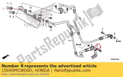 Aqui você pode pedir o clamper b, tubo em Honda , com o número da peça 15690MCWD00: