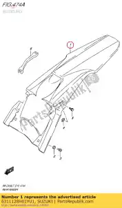 Suzuki 6311128H01YU1 guardabarros trasero - Lado inferior