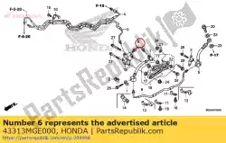 Ici, vous pouvez commander le tuyau comp. C, rr. Frein auprès de Honda , avec le numéro de pièce 43313MGE000: