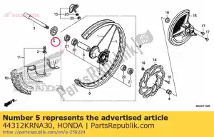 honda 44312KRNA30 colarinho comp., r. fr. roda - Lado inferior