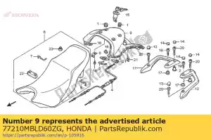 Honda 77210MBLD60ZG kap, rr. midden * rp147p - Onderkant
