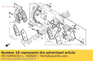 Honda 45150MW3E11 caliper sub assy., l. fr. - Bottom side