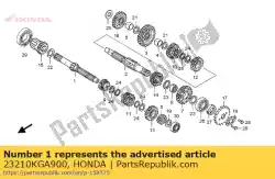 Ici, vous pouvez commander le arbre principal comp., transmission (13t) auprès de Honda , avec le numéro de pièce 23210KGA900: