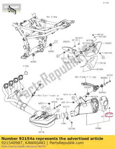 kawasaki 921540987 perno, cabeza hexagonal, 6x8 zr800ads - Lado inferior