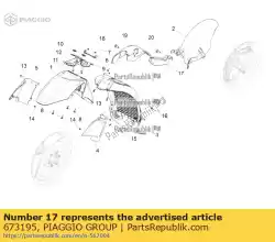 Qui puoi ordinare parafango posteriore copertura laterale per abs da Piaggio Group , con numero parte 673195: