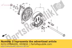 Ici, vous pouvez commander le col, l. Rr. Côté roue auprès de Honda , avec le numéro de pièce 42311MBA000: