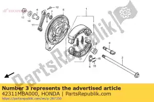 honda 42311MBA000 colarinho, l. rr. lado da roda - Lado inferior