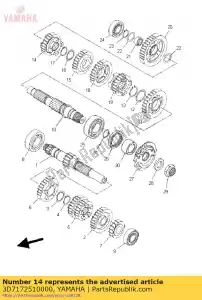 yamaha 3D7172510000 engrenagem, 5ª roda - Lado inferior