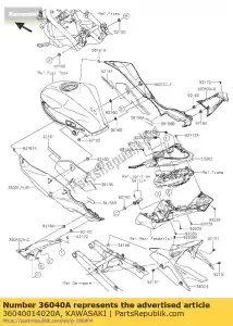 kawasaki 36040014020A os?ona, lewa, heban br250eef - Dół