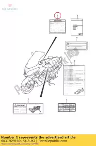 suzuki 6831929FB0 label, algemeen w - Onderkant