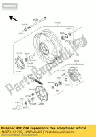 410731597F8, Kawasaki, wheel-assy, ??rr, j.s.vio zx750-p1 kawasaki zx 750 1996 1997, Nieuw