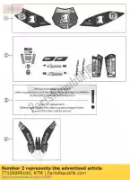 77108099100, KTM, set d'autocollants musq./cairoli 11 ktm sx 250 350 2011, Nouveau