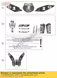 Ici, vous pouvez commander le set d'autocollants musq./cairoli 11 auprès de KTM , avec le numéro de pièce 77108099100: