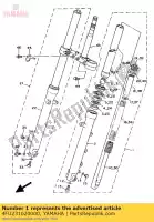 4FU231020000, Yamaha, ensemble de fourche avant (l.h) yamaha tdr 125, Nouveau