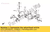 43311MCWD01, Honda, tuyau principal comp., rr. frein honda vfr  a vfr800 800 , Nouveau