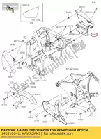 140910641, Kawasaki, couvercle, couvercle latéral, rh vn900b6f kawasaki  vn vulcan 900 2006 2007 2008 2009 2010 2011 2012 2013 2014 2015 2016 2017 2018 2019 2020 2021, Nouveau