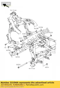 kawasaki 321900234 support-moteur, lh er650a6s - La partie au fond